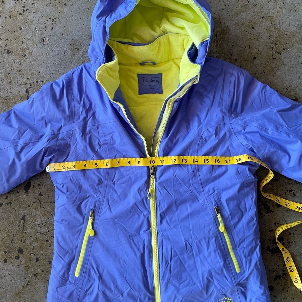 L.L. Bean Glacier Summit Waterproof Ski Jacket Blue Thinsulate Youth Large 14-16 - Picture 4 of 11